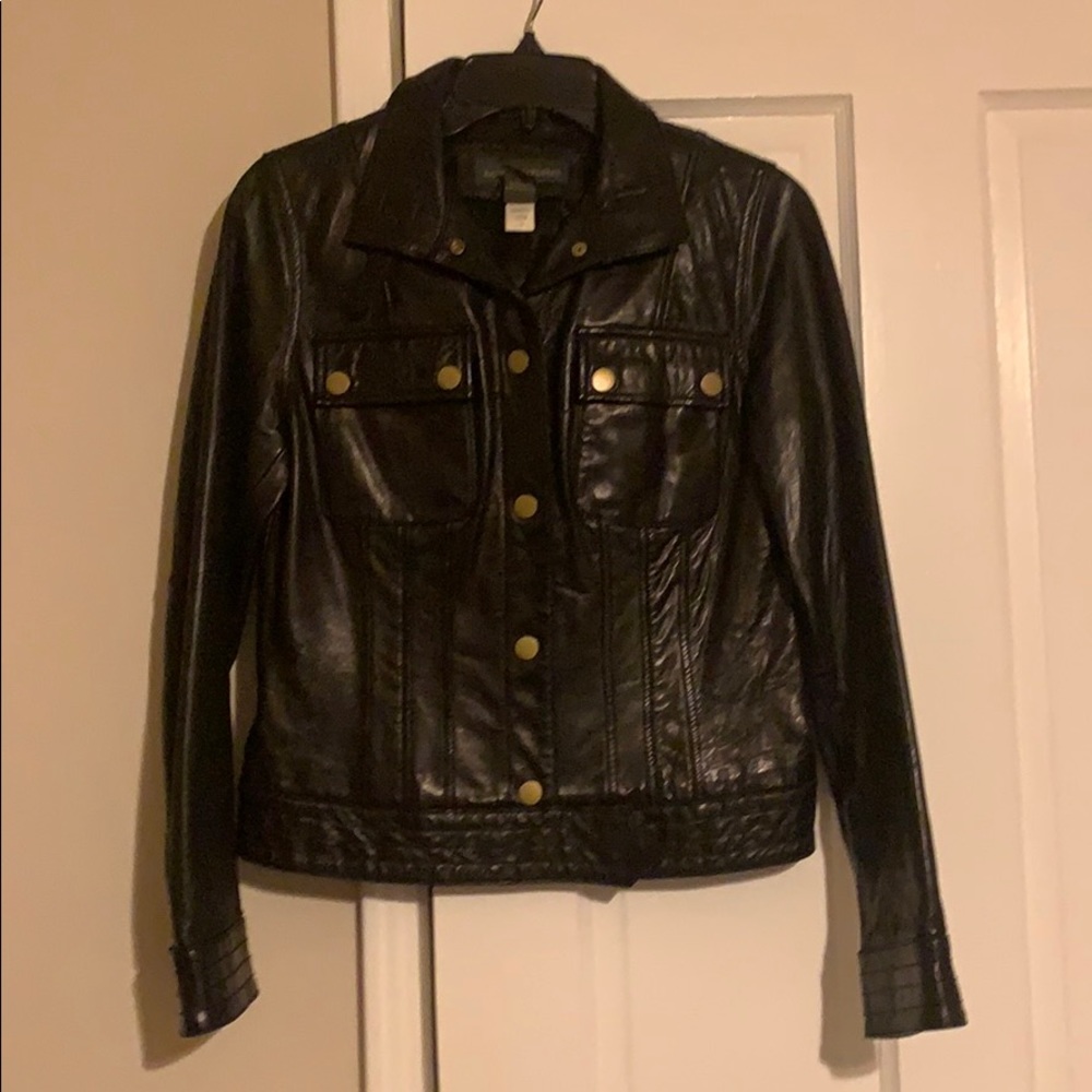 Banana Republic Leather Moto Jacket Size Small